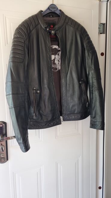 hummel jakna muska: Leather jacket Genuine leather, XL (EU 54), color - Black