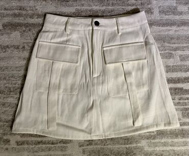 plisirana midi suknja: S (EU 36), Mini, color - White