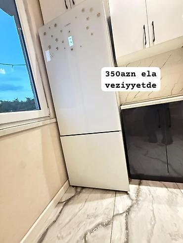 bosh soyuducu: Ağ rəngli iki kameralı soyuducu - Üst hissə: soyuducu bölmə - Alt — 1