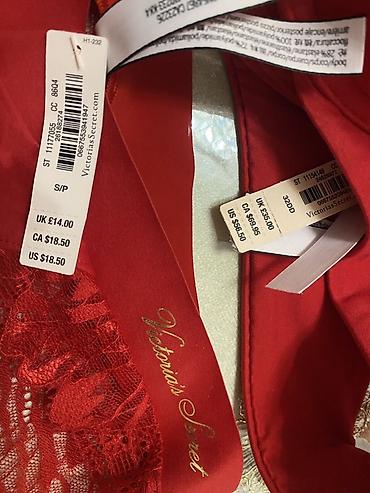 Личные вещи: Victoria’s Secret qadın daxili geyim dəsti - Rəng: canlı qırmızı - — 3