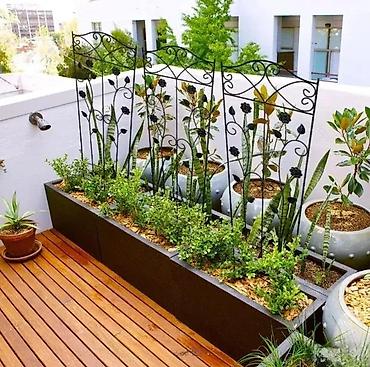 Gazišta za stepenice: Dekorativna metalna potpora za puzavice – vrtna rešetka/trellis - — 2