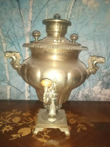 smovar: Qədim samovar, 1890 il, Latun, Vəziyyəti: Yaxşı