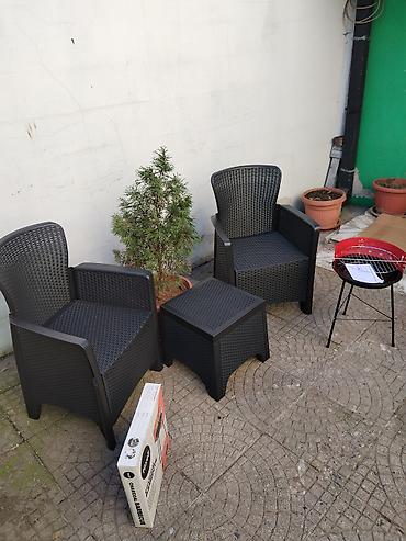 Setovi stolova i stolica: Baštenski set + roštilj na ugalj - Dva prostrana naslonska stolca od — 4