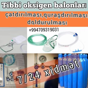 maska tibbi v Azərbaycan | Tibbi maskalar: Müddətsiz icarə Tibbi oksigen(kislarod) balonlarının çatdırılması