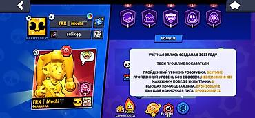 аккаунт mlbb: Игровой аккаунт Brawl Stars Основное: - Ник: FRX | Mochi - Путь к — 1