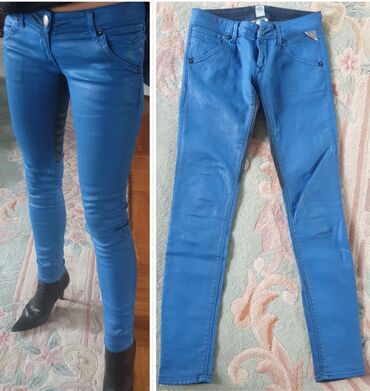 Farmerke: Replay skinny jeans waxed, voskirane farmerke, original. Plava boja — 2