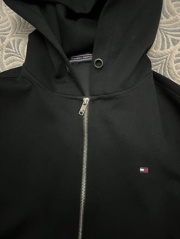 Толстовкалар: Толстовка на молнии под Tommy Hilfiger, черная.уни. Б/у 100% хлопок — 2
