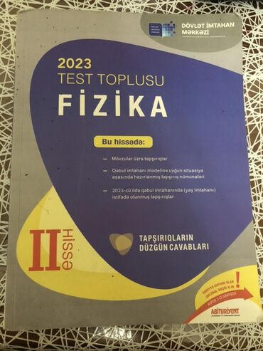 физика банк тестов 2 часть ответы: Məhsul: 2023 Test Toplusu – Fizika (II hissə) Xüsusiyyətlər: - Dövlət