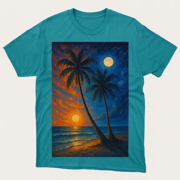 Futbolkalar: 🌅✨ Gecə və gündüz bir arada! Bu unikal dizaynlı T-shirt ilə həm