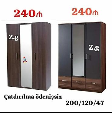 siyirmeli skaf: Yeni, 3 qapılı, Siyirməli, Qara, Açılan, Düz dolab — 1
