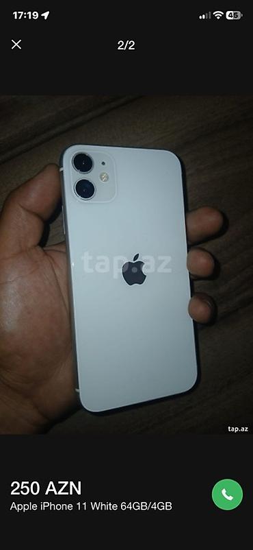 iphone 14 baku electronics: IPhone 11, 64 GB, Ağ, Face ID — 1