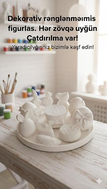 Fiqurlar: Fiqur, Gips, rəng - Ağ — 8