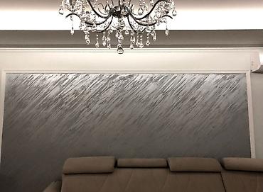 Декоративная краска: Декоративная отделка для стен с эффектом переливающегося серебра — 5