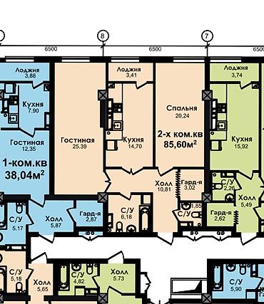алам сити: 2 комнаты, 86 м², Технопарк Элитка, 14 этаж, ПСО (под самоотделку) — 2