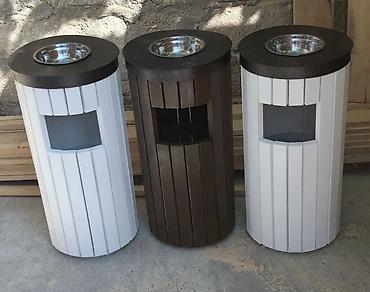 Açıq məkanlar üçün dekorativ külqabı-urnalar - Material: ağac örtüklü