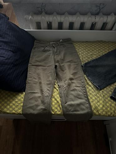 bootcut jeans: Мужские брюки, M, Б/у, цвет - Бежевый, Самовывоз, Платная доставка — 1