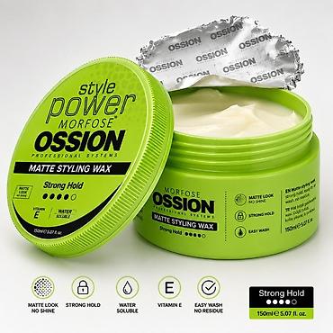 wax: Morfose OSSION Matte Styling Wax – güclü fiksasiya, mat effekt - Növ — 1