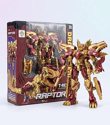 золотой тигр: Игрушка-трансформер RAPTORS T-REX Gold Edition - Тематика — 1