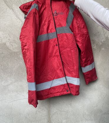 Kombinezonlar: Qırmızı rəngli iş geyimi dəsti – kombinezon və qışlıq iş gödəkçəsi - — 6