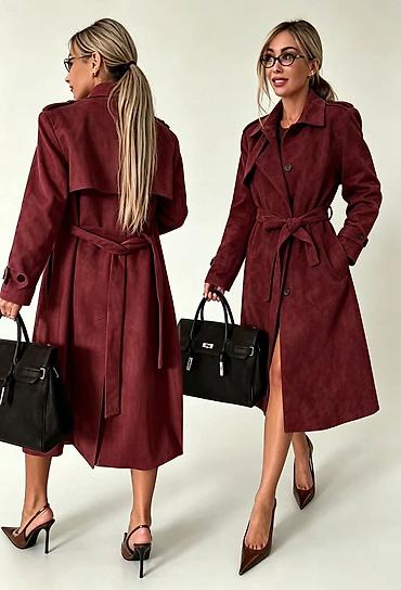 binarni sat: Fa, Ženski trench kaput – model 5210 - Kroj: klasični midi trench sa — 2