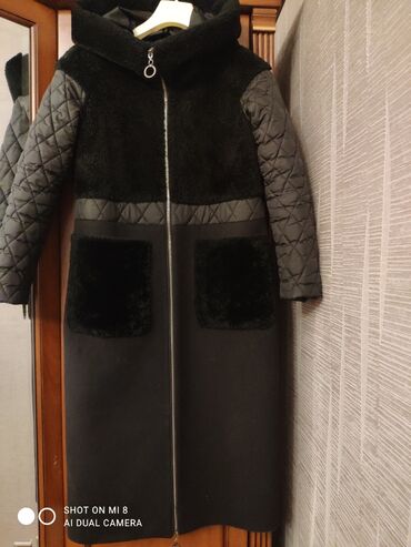 черное пальто с капюшоном в Кыргызстан | ПАЛЬТО: Пальто S, M, цвет - Черный, 9Fashion Woman