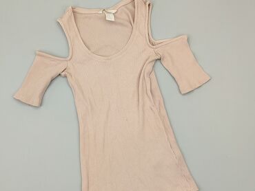 spódniczka w kratkę różowa: T-shirt, H&M, XS (EU 34), condition - Good