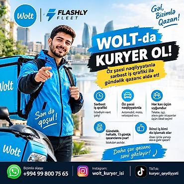 taksi is: Moto-kuryer tələb olunur, Gündəlik ödəniş, Təcrübəsiz — 1