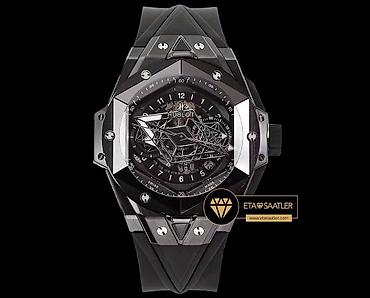 deri kemer: Hublot Big Bang Sang Bleu (qara) • Korpus: çoxbucaqlı dizaynlı, qara — 2