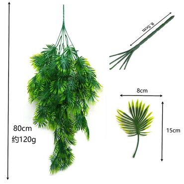 Süni güllər: Süni asma yaşıl bitki bəzəyi - Material: yüksək keyfiyyətli plastik — 3