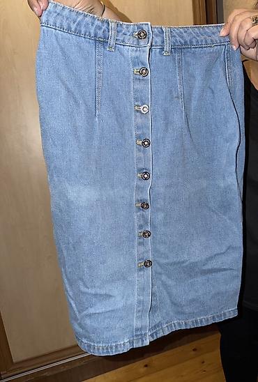 Cins ətək – düyməli model - Material: orijinal mavi denim (cins) -