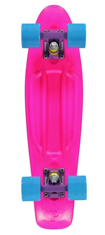 skateboard qiymetleri: Penny board mavi ve cehrayi cruiser skateboard, ideal veziyyetde