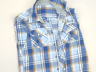 Shirts: Shirt 10 years, condition - Very good, pattern - Cell, color - Light blue