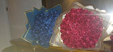 сушеные цветы для декора: Букеты из 51-ти атласных роз ручной работы.🌹🌹🌹 идеально подойдет для — 1