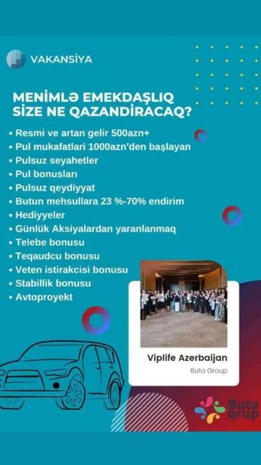 parca satışı instagram: Satış məsləhətçisi tələb olunur, Yalnız qadınlar üçün, İstənilən yaş, 1 ildən az təcrübə, Aylıq ödəniş