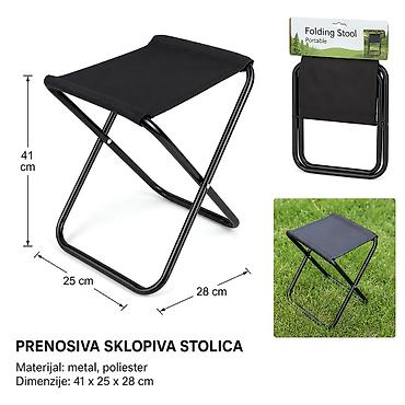 KMT Sklopiva krstasta kvadratna stolica 2903989 Kompaktna, prenosiva