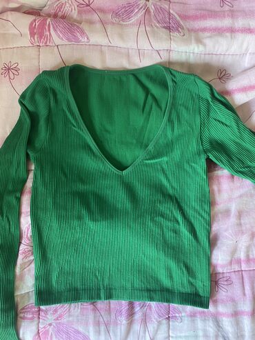 kratke majice: M (EU 38), Cotton, Single-colored, color - Green