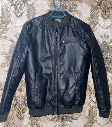 мужской кожаный куртка: Куртка S (EU 36), цвет - Черный
