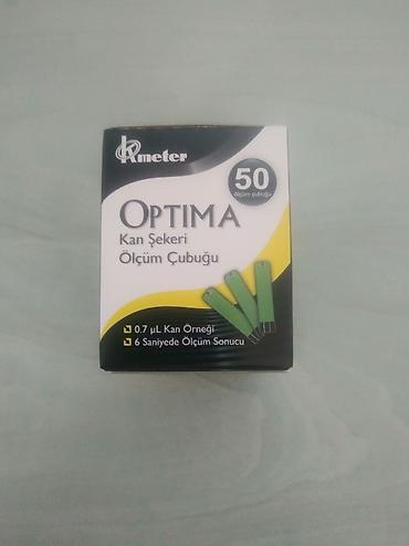 Qlükometrlər: Şəkər ölçüm stripi.Optima qanda şəkər ölçmə cihazı üçün çubuqlar.50 — 2