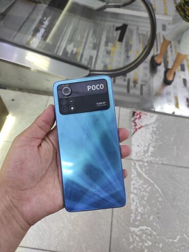 куплю телефон поко: Poco X4 Pro 5G, Колдонулган, 128 ГБ, түсү - Көгүлтүр, 2 SIM