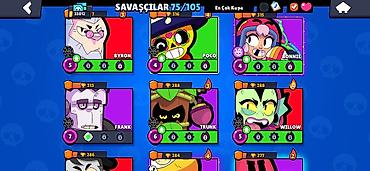 et doyen: Brawl Stars hesabı – 33,012 qəhrəman gücü (üst paneldə görünür) — 6