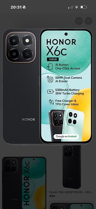 xiaomi 12 s pro: Honor X6c, 256 GB, rəng - Qara, Sənədlərlə — 1