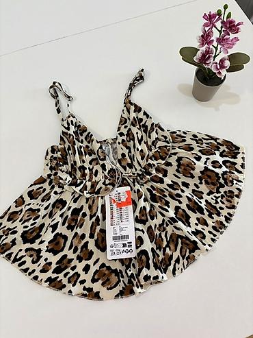 ar max: Ženska lepršava bluzica/maica na bretele sa leopard printom. - Kroj — 2