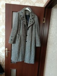 дубленка женская новая: Пальто, L, цвет - Серый