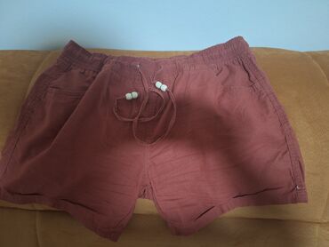 mona pantalone snizenje: L (EU 40), Cotton, color - Burgundy, Single-colored