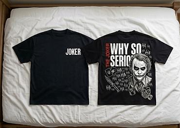 Futbolkalar: JOKER temalı qara T‑shirt - Ön tərəf: sinənin solunda böyük ağ — 3