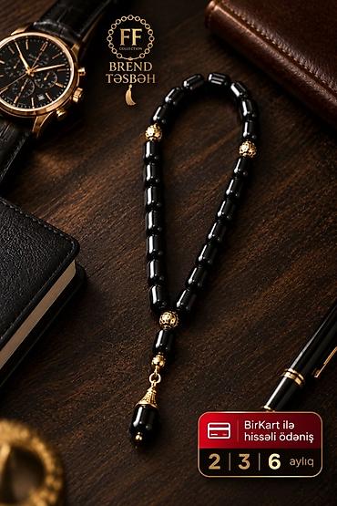 Бижутерия: Brend Təsbeh – FF Collection - Klassik dizaynlı qara muncuqlardan — 1