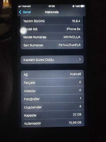 iphobe 6s: IPhone 6s, 32 GB, Gümüşü, Barmaq izi