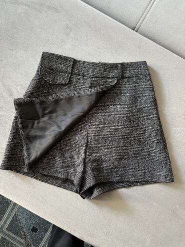 шорты с завышенной талией для полных: Юбка-шорты, Короткая модель, Лето, S (EU 36)
