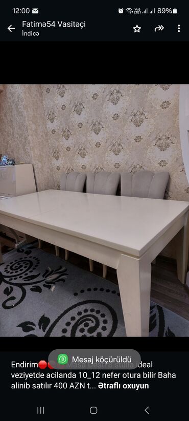 mini stol: Qonaq otağı üçün, Dördbucaq masa, 8 stul