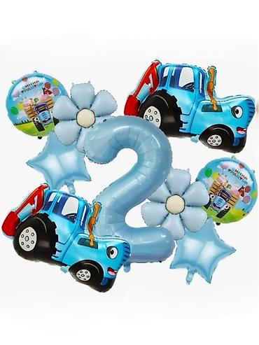 Воздушные шары и принадлежности: Набор фольгированных шаров для детского праздника «Синий трактор» + — 14